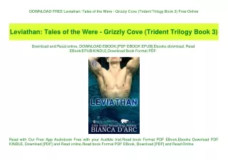 DOWNLOAD FREE Leviathan Tales of the Were - Grizzly Cove (Trident Trilogy Book 3) Free Online