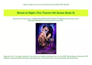 ^READ) Blood of Night (The Thorne Hill Series Book 9) READ PDF EBOOK