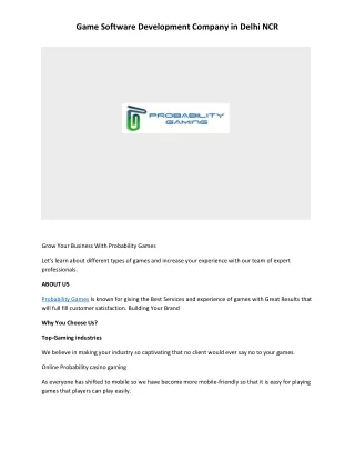 game software development company in delhi ncr