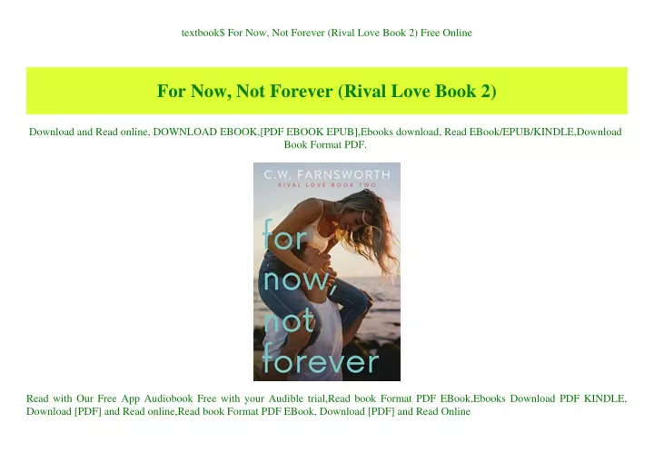 PPT textbook For Now Not Forever (Rival Love Book 2) Free Online