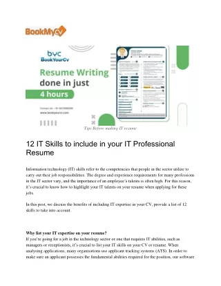12 IT Skills to include in your IT Professional Resume