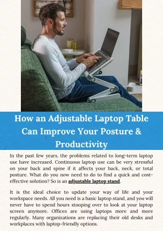 How an Adjustable Laptop Table Can Improve Your Posture & Productivity