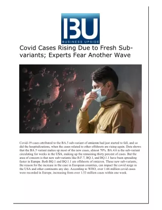 covid cases rising due to fresh sub variants