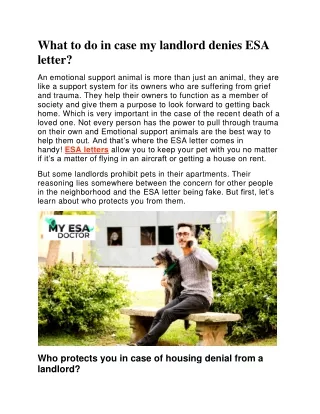 What to do in case my landlord denies ESA letter
