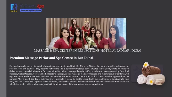 massage spa center in reflections hotel al jaddaf
