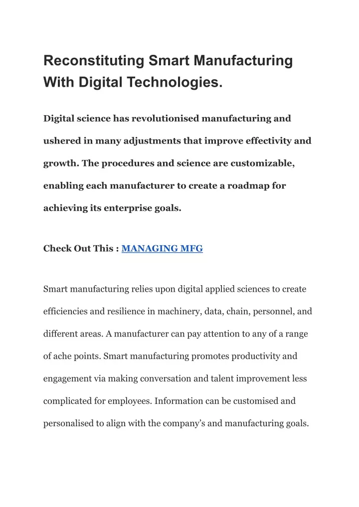 reconstituting smart manufacturing with digital