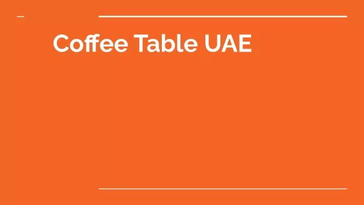 coffee table uae