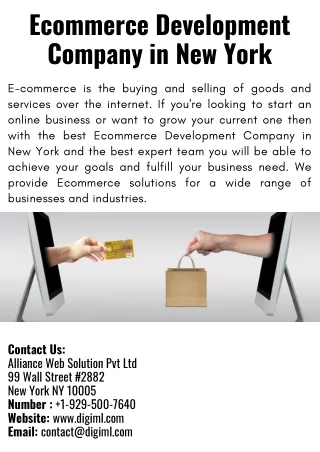 Ecommerce Development Company in New York