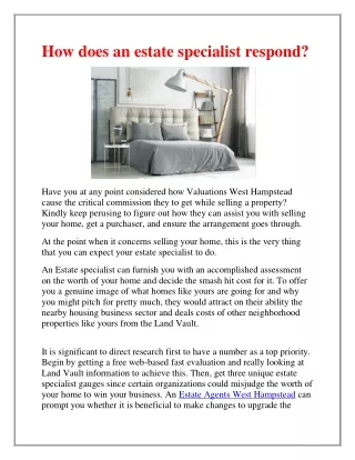 how does an estate specialist respond