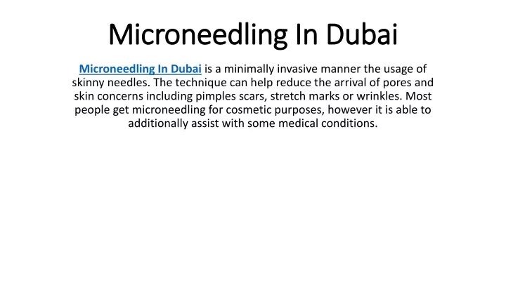 microneedling in dubai