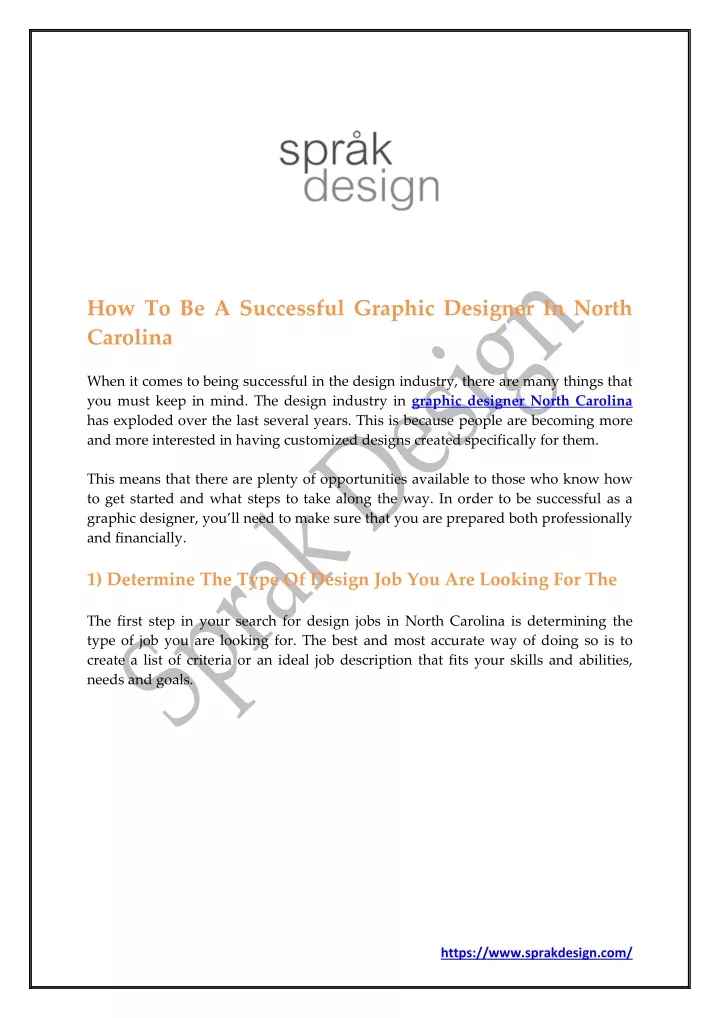 how to be a successful graphic designer in north