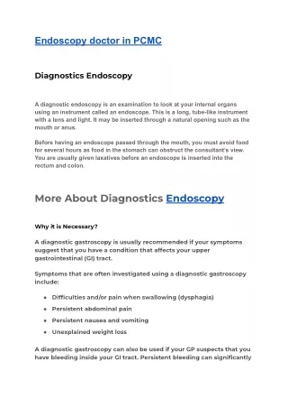 endoscopy doctor in pcmc