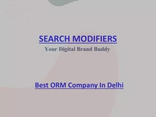 Search Modifiers - Best ORM Company in Delhi