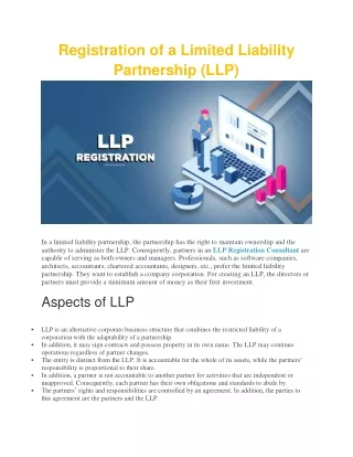 Registration of a Limited Liability Partnership (LLP)