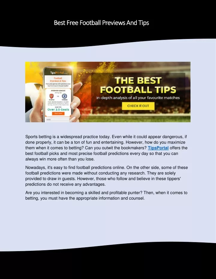 best free football previews and tips best free