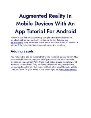 augmented reality in augmented reality in mobile