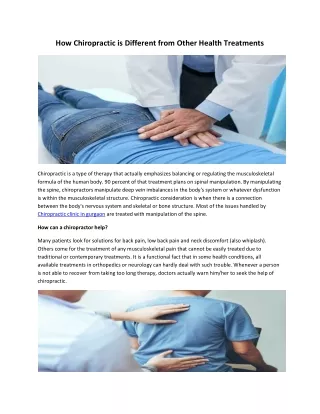 How Chiropractic is Different from Other Health Treatments