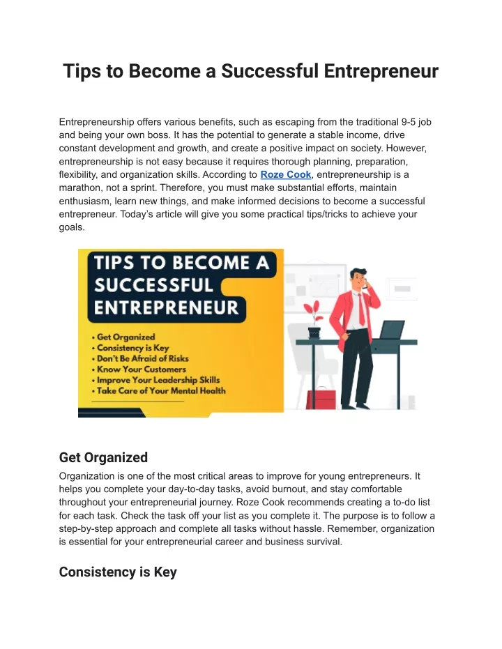 tips to become a successful entrepreneur