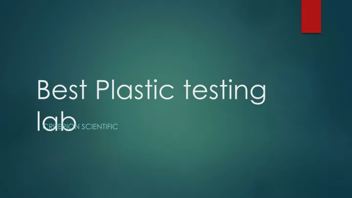 best plastic testing lab