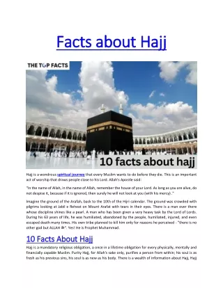 facts facts about about hajj
