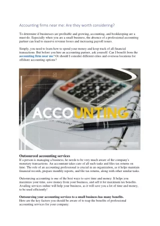 Accounting firms near me in Melbourne: Are they worth considering?