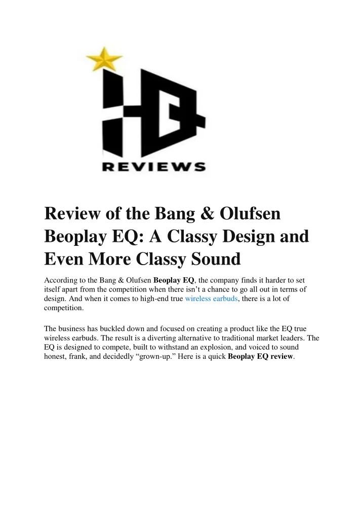 review of the bang olufsen beoplay eq a classy