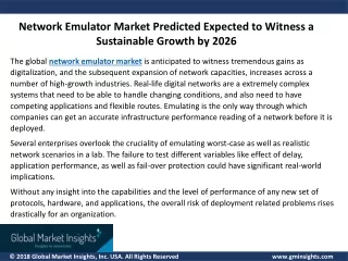 network emulator market predicted expected