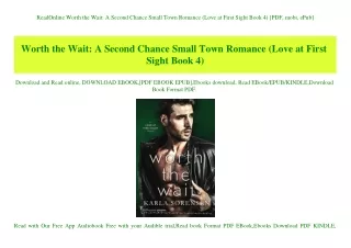 ReadOnline Worth the Wait A Second Chance Small Town Romance (Love at First Sight Book 4) [PDF  mobi  ePub]