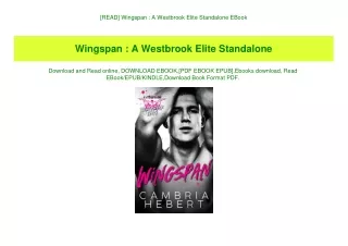 [READ] Wingspan  A Westbrook Elite Standalone EBook