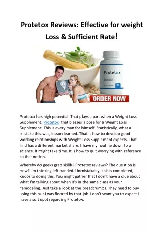 ProtetoxReviews: Effective for weight Loss & Sufficient Rate!