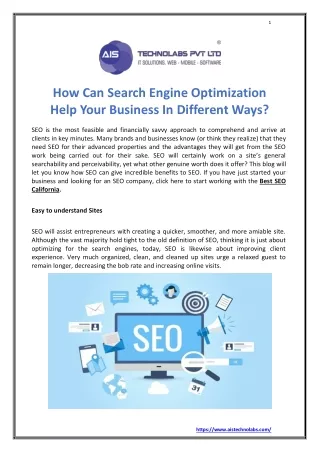 How Can Search Engine Optimization Help Your Business in Different Ways?