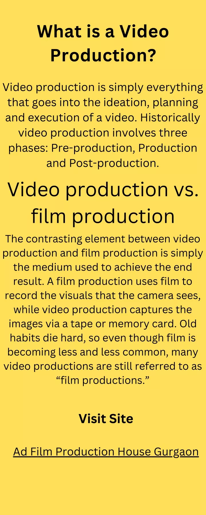 what is a video production