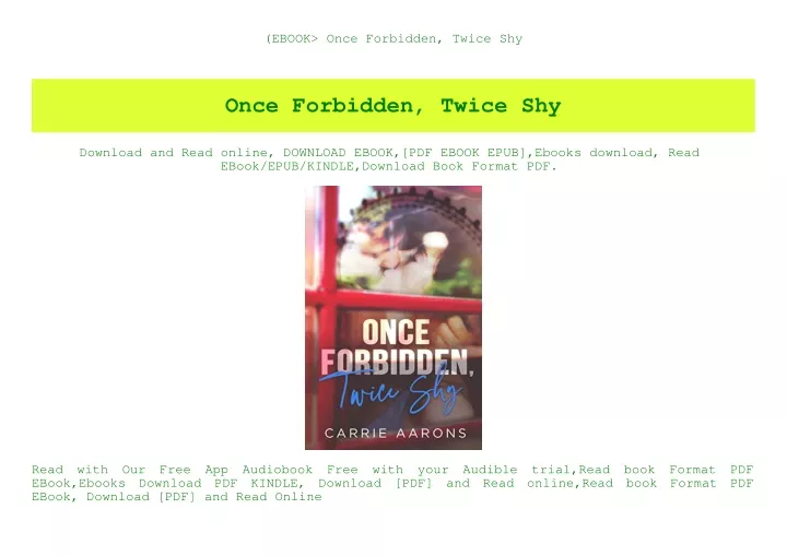 ebook once forbidden twice shy