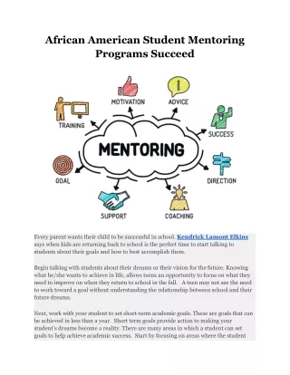 African American Student Mentoring Programs Succeed