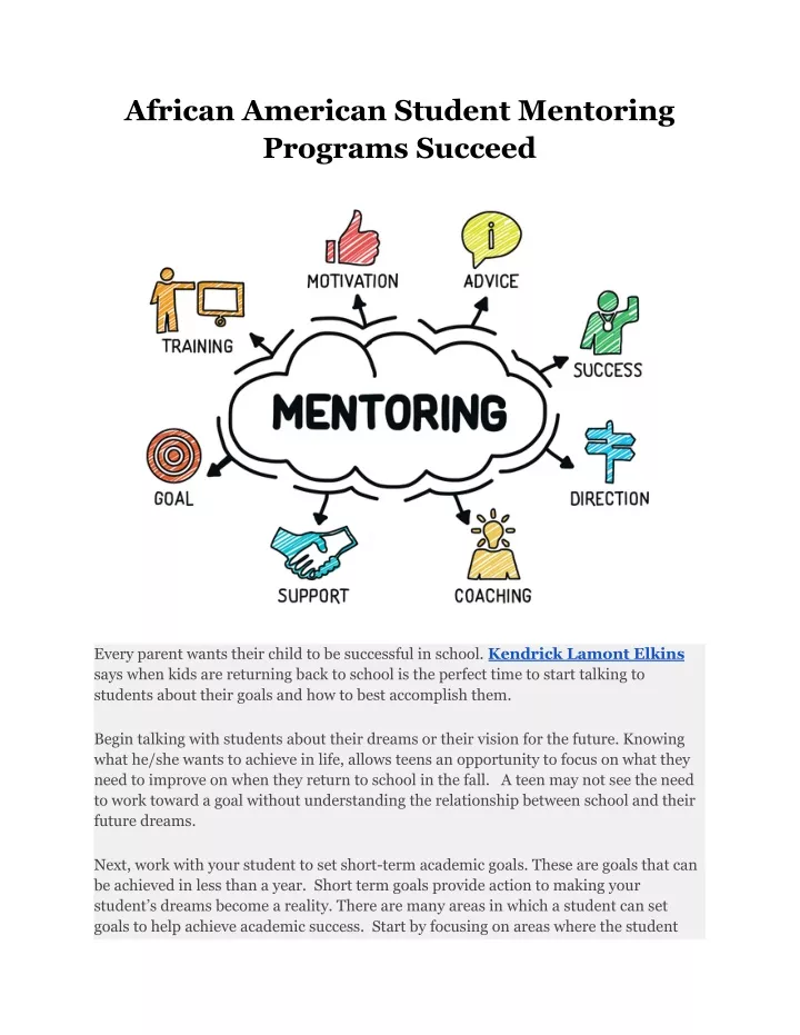 african american student mentoring programs