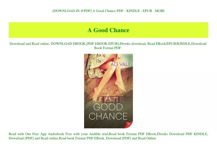 download in @pdf a good chance pdf kindle epub