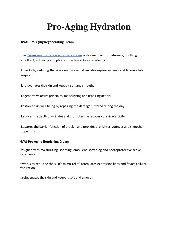 pro aging hydration