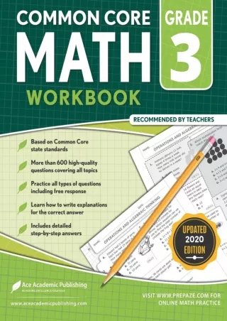 3rd Grade Math Workbook CommonCore Math Workbook
