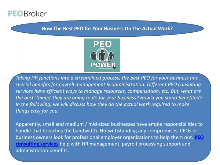 how the best peo for your business do the actual