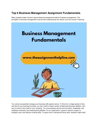 Top 6 Business Management Assignment Fundamentals