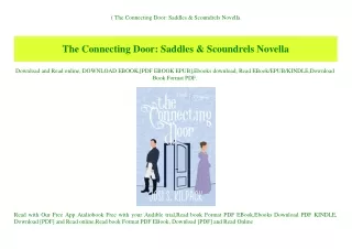 (B.O.O.K.$ The Connecting Door Saddles & Scoundrels Novella (DOWNLOAD E.B.O.O.K.^)