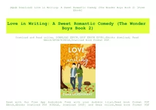 (Epub Download) Love in Writing A Sweet Romantic Comedy (The Wonder Boys Book 2) [Free Ebook]