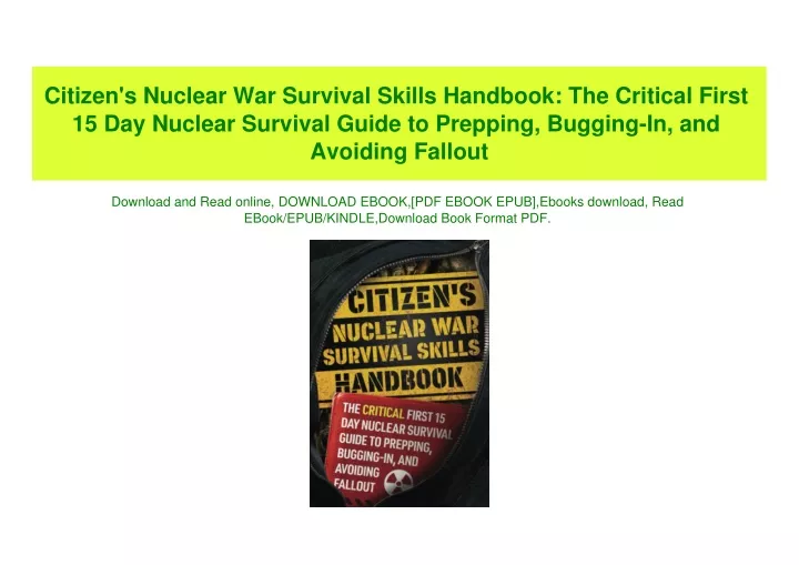 citizen s nuclear war survival skills handbook