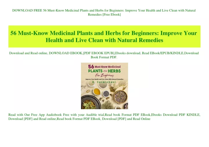 download free 56 must know medicinal plants