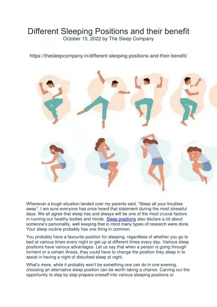 different sleeping positions and their benefit