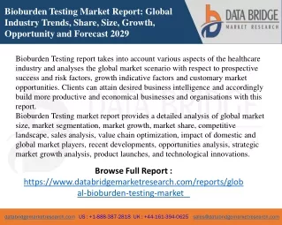 bioburden testing market report global industry