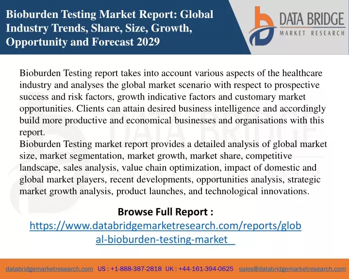 bioburden testing market report global industry
