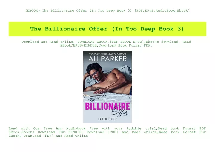 ebook the billionaire offer in too deep book