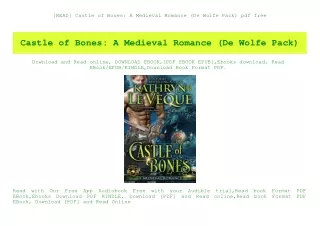 [READ] Castle of Bones A Medieval Romance (De Wolfe Pack) pdf free
