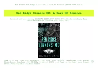Pdf free^^ Red Ridge Sinners MC A Dark MC Romance [EBOOK EPUB KIDLE]